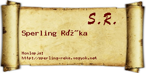 Sperling Réka névjegykártya